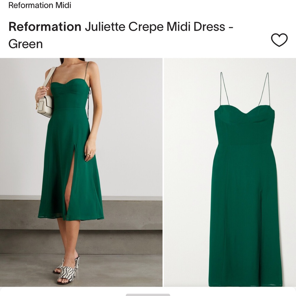 Reformation green Juliette dress
